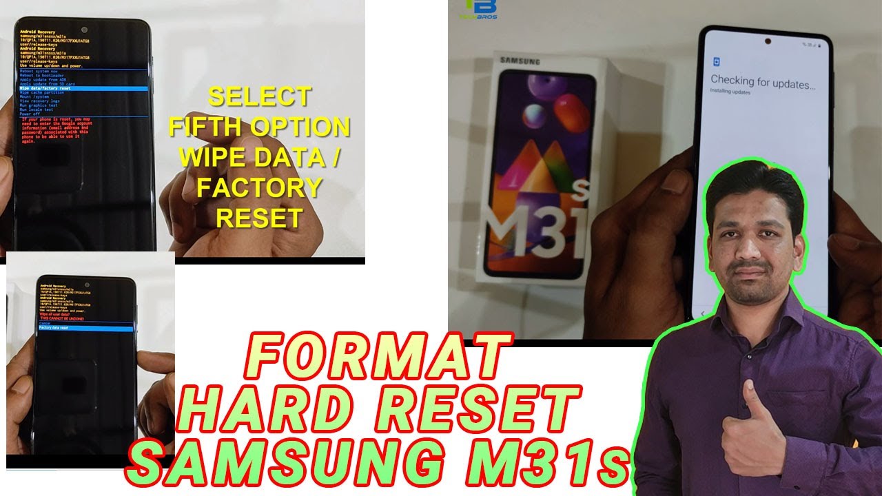 Samsung Galaxy M31s Format Hard Reset and Samsung Galaxy M31s Restore Factory Setting