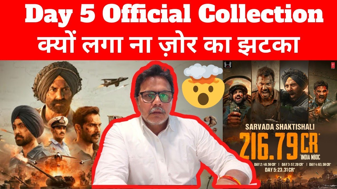 Border 2 Day 6 Box office collection, Border 2 Official Collection,Sunny Deol #border2