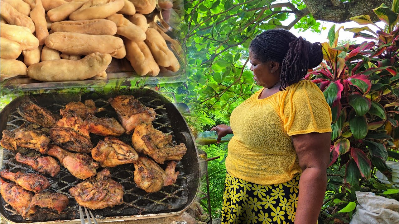How To Make Jerk Chicken With Pineapple Sauce & Carnival Dumpling|With Pineapple & Mango Juice
