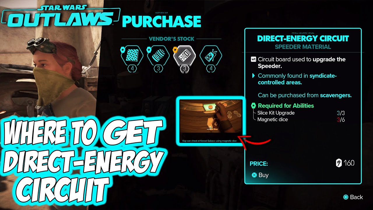 Star Wars Outlaws - Where to FIND DIRECT-ENERGY Circuit (Unlock Magnetic Dice)