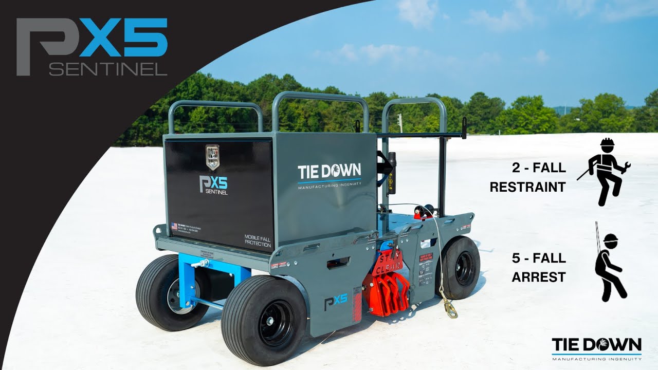 The Ultimate 7-User Penetrating Mobile Fall Protection System - Tie Down PX5 Sentinel Demo Video