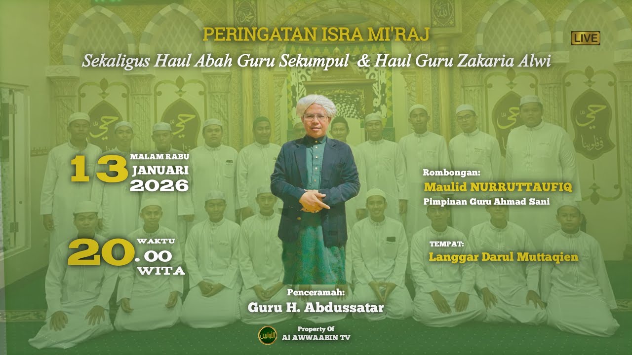 🔴[LIVE] Peringatan Isra mi'raj Sekaligus Haul Abah Guru Sekumpul & Guru Zakaria Alwi