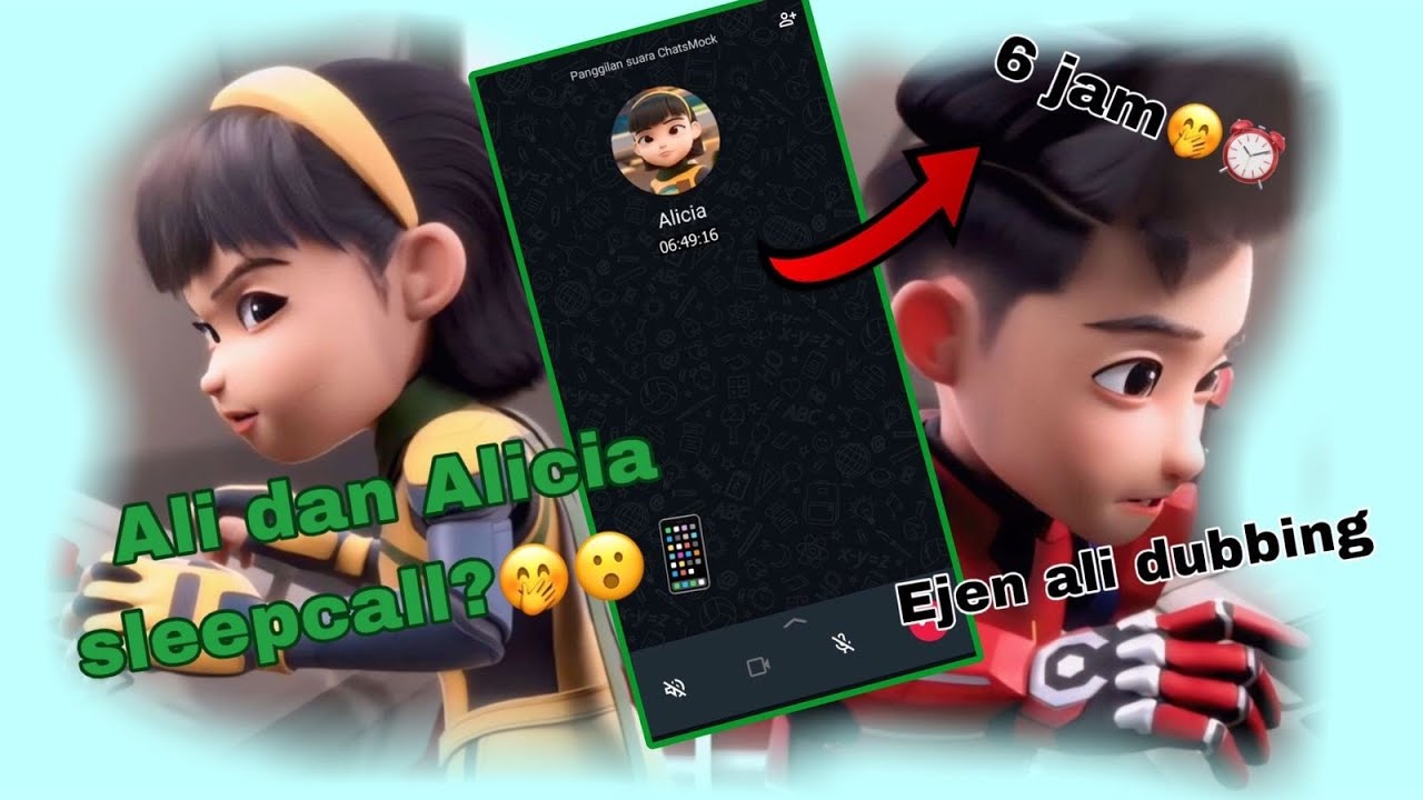Ali dan Alicia sleepcall sampai 6 jam? 🤭😃 // Ejen Ali dubbing 