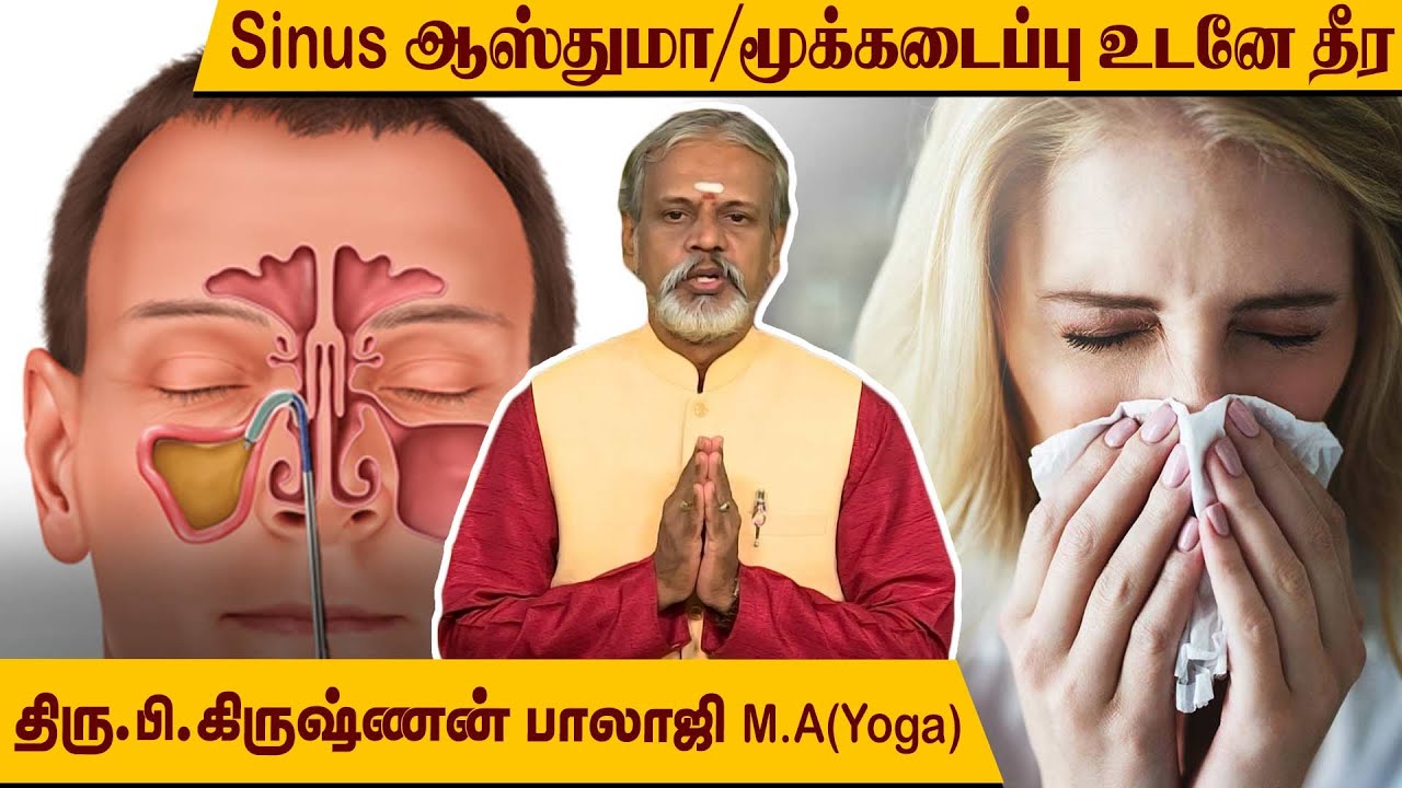 Sinus, மூக்கடைப்பு, அடுக்கு  தும்மல் உடனே நிற்க என்ன யோகா செய்யலாம்? l Krishnan Balaji l @MEGA TV ​