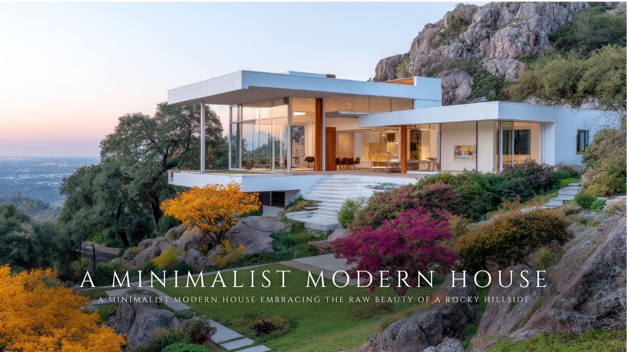 A Minimalist Modern House Embracing the Raw Beauty of a Rocky Hillside