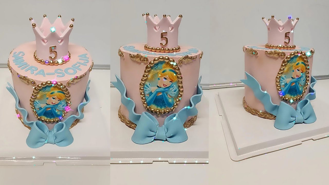 طريقة تحضير طورطة سندريلا بجميع التفاصيل للمبتدئات  سهلة و أنيقة بدون عجين سكر gâteau cendrillon 👸👸