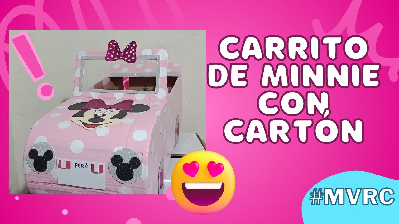 Carrito de cartón modelo Minnie♻🤩MVRC♻