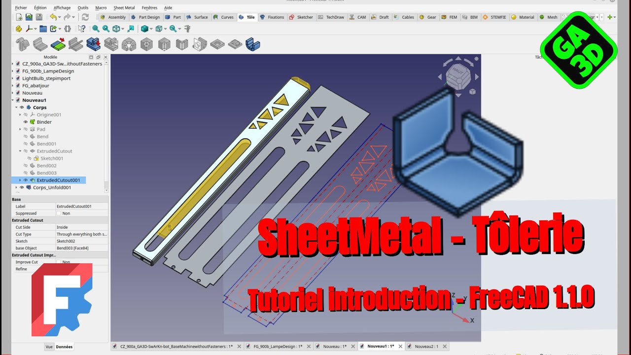 Apprends à modéliser la tôle pliée dans FreeCAD - Atelier Sheet Metal expliqué simplement