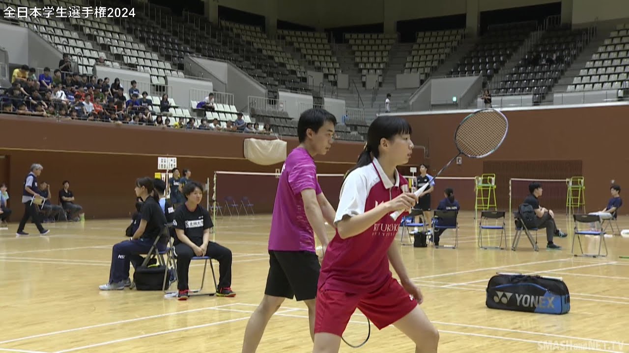 西 大輝／中出すみれ（龍谷大）vs 野口翔平／青木もえ（筑波大） XD準々決勝