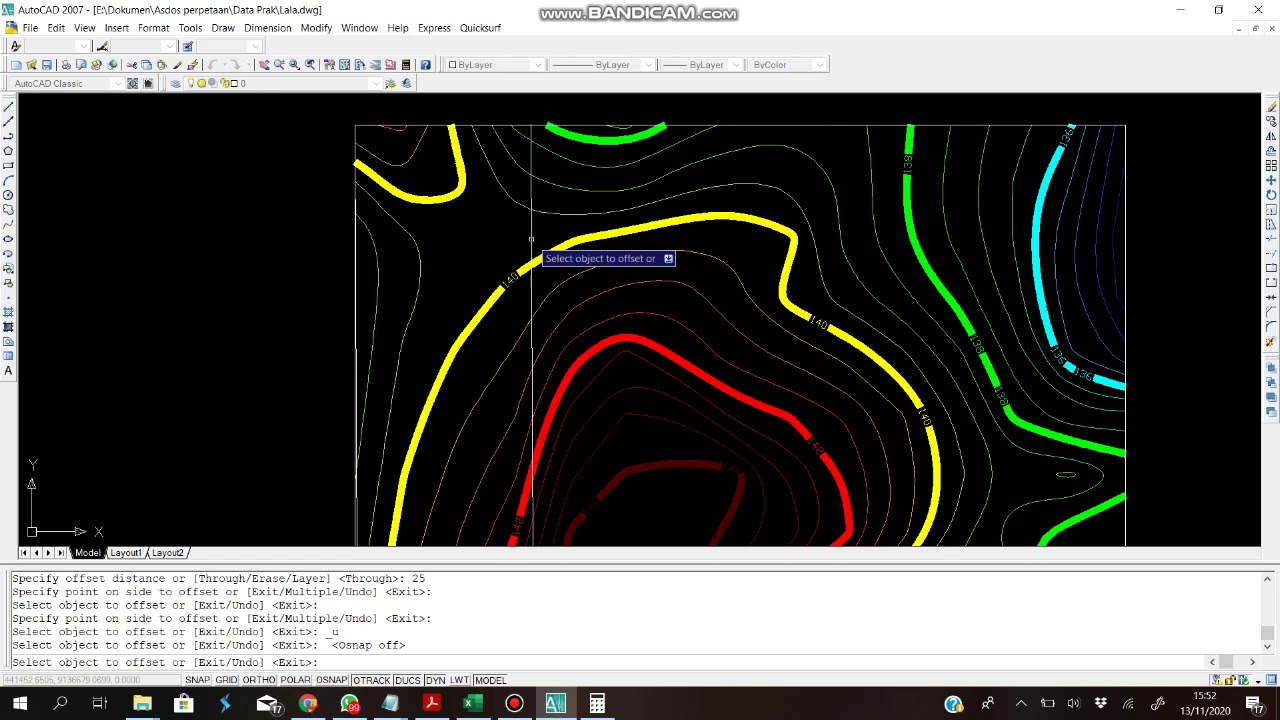 Pembuatan Peta Topografi di Autocad 2007