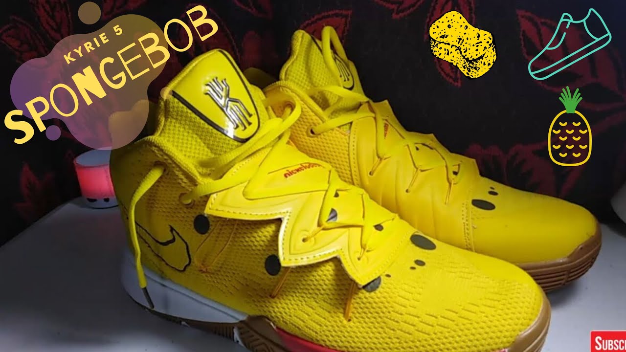 Shoe Review:Fake Nike Kyrie 5 Spongebob (Nickelodeon Collaboration)REVIEW & ON-FEET ||RANDOM FRIEND