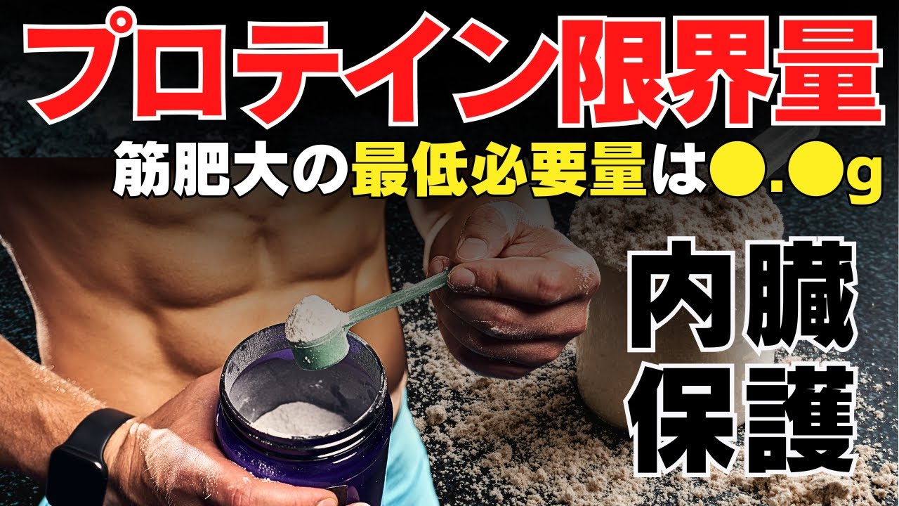 【筋トレ科学】筋肥大を起こすプロテイン量の“最低ライン”は●●gだった　~内臓機能に配慮したたんぱく質量~