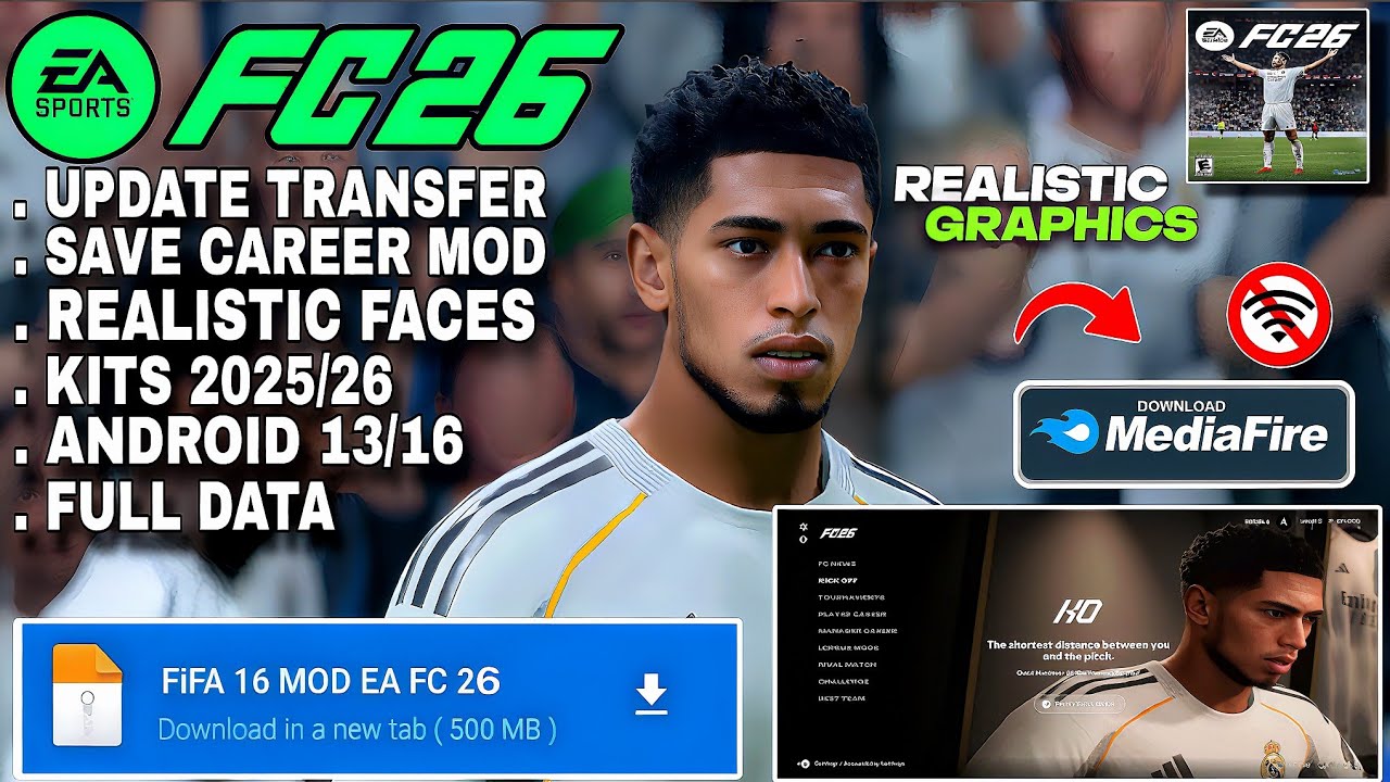 КАРЬЕРА: СОХРАНЕНИЕ РАБОТЫ! FIFA 16 MOD EA FC 26 Android Offline | Может ли режим карьеры быть по...