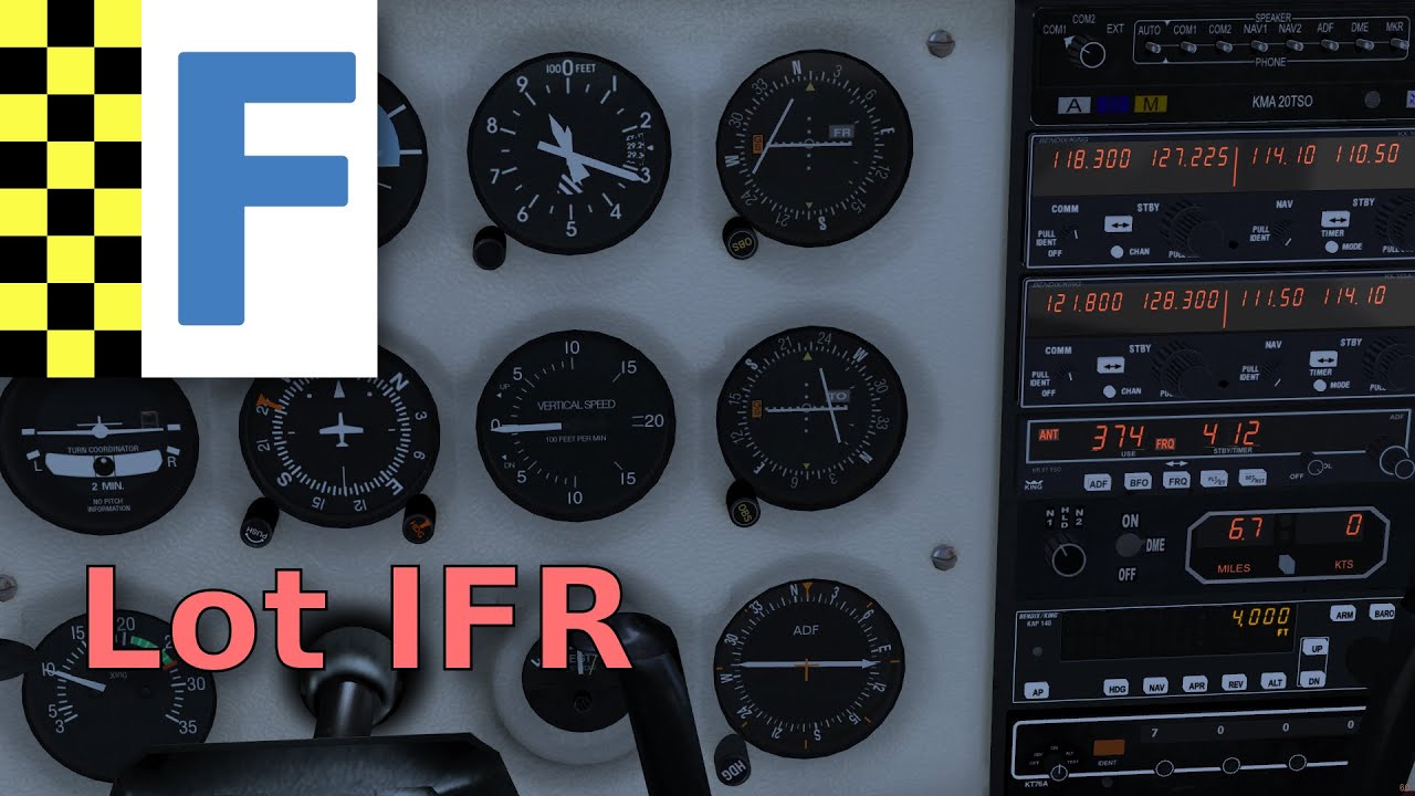 FlightGear 2020 (69) | Lot IFR (VOR-y, NDB/ADF, DME, ILS)