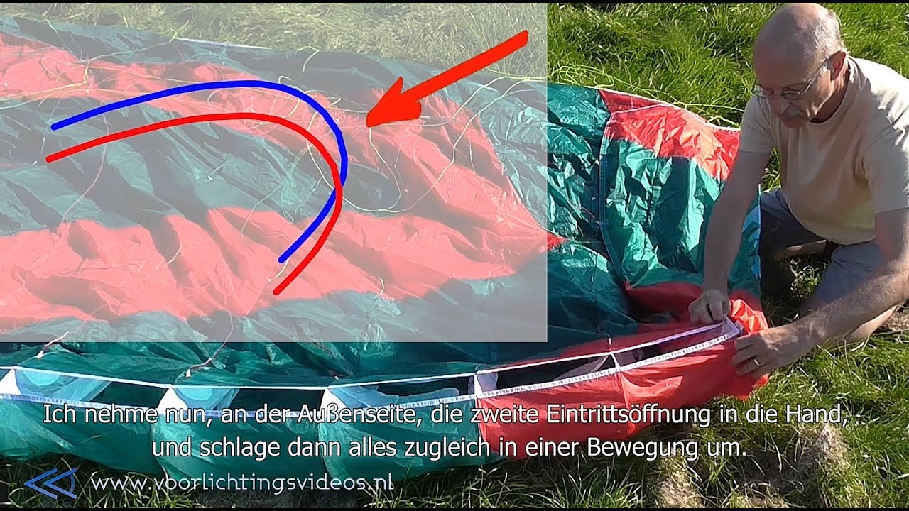 Gleitschirm concertinapacken anders
