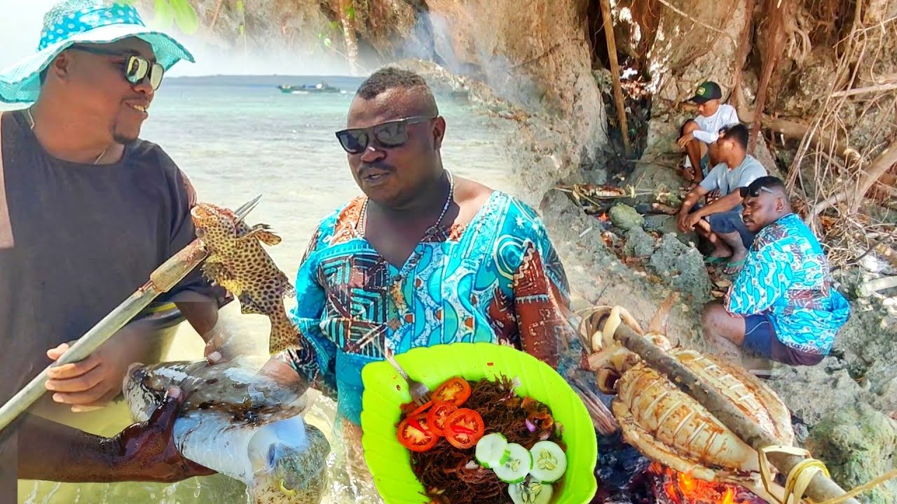 Приготовление морепродуктов | Каракатицы на гриле с овощами из морских водорослей