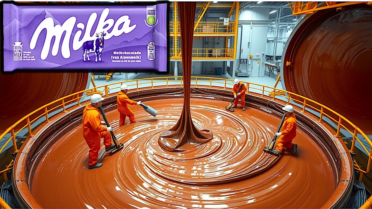 Как производится плитка шоколада Milka на фабрике 🍫🍫
