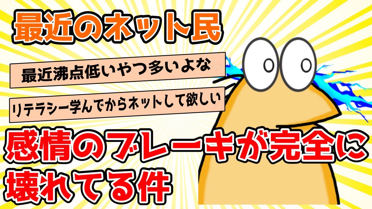 【悲報】最近のネット民、感情のブレーキが完全に壊れてる件【2ch面白スレ】