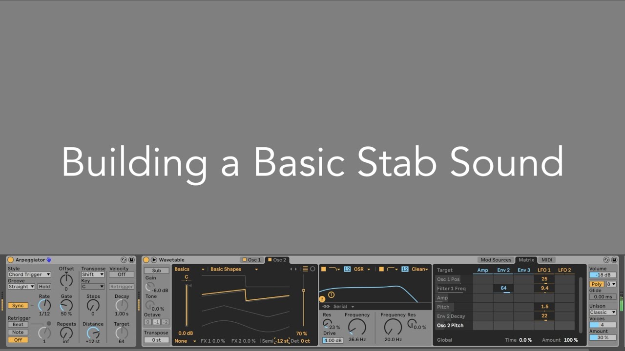 Building a Basic Stab Sound with Wavetable