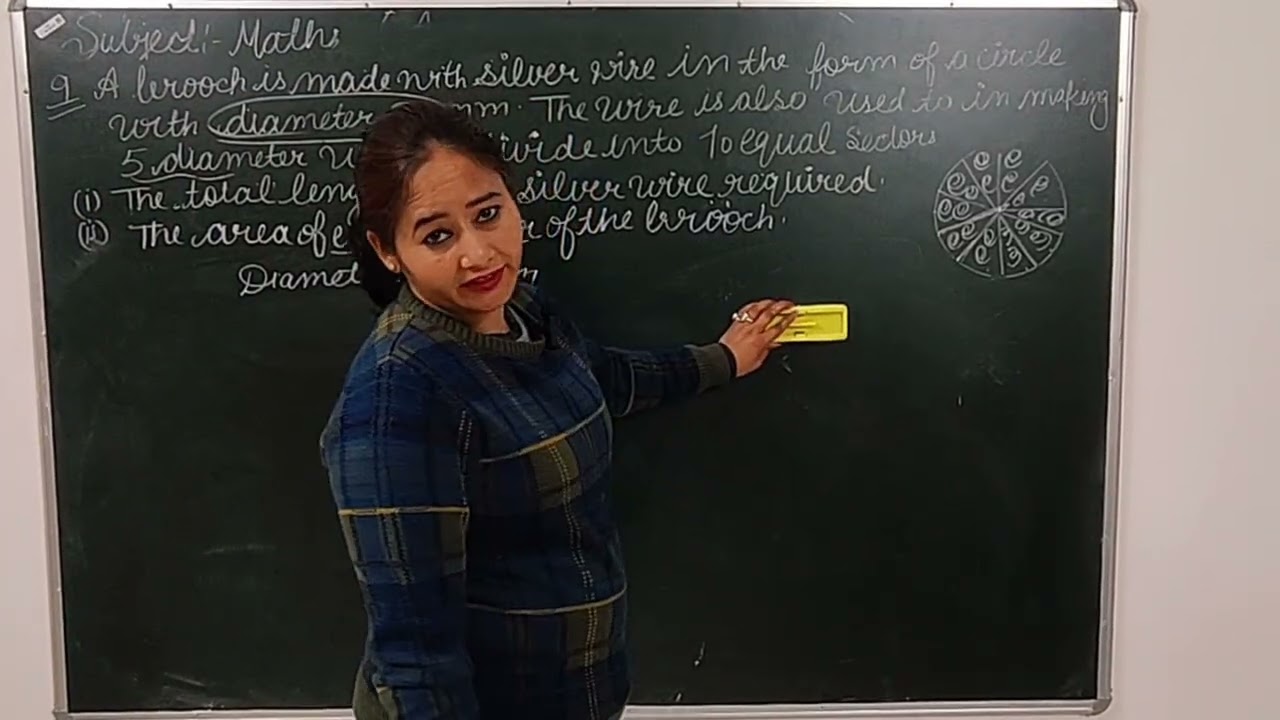 9th and 10th Question of area related circle chapter 