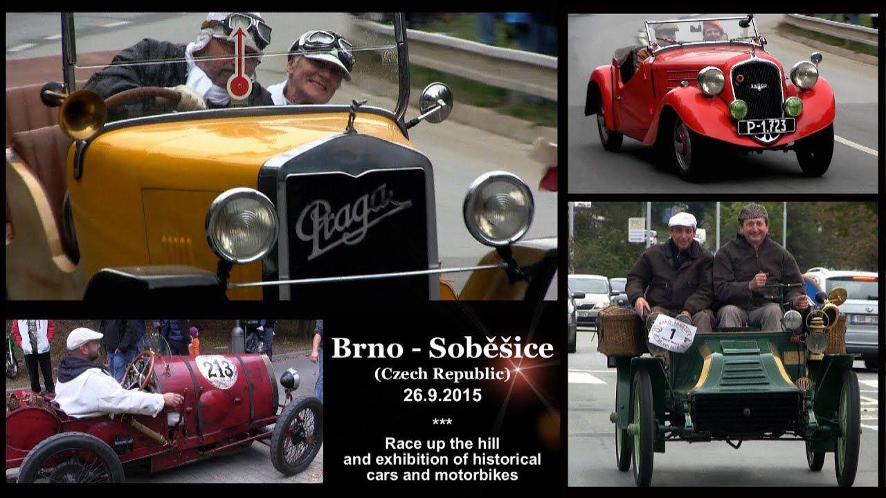 Brno Soběšice 2015 - exhibition of historical cars/motorbikes with ride up the hill