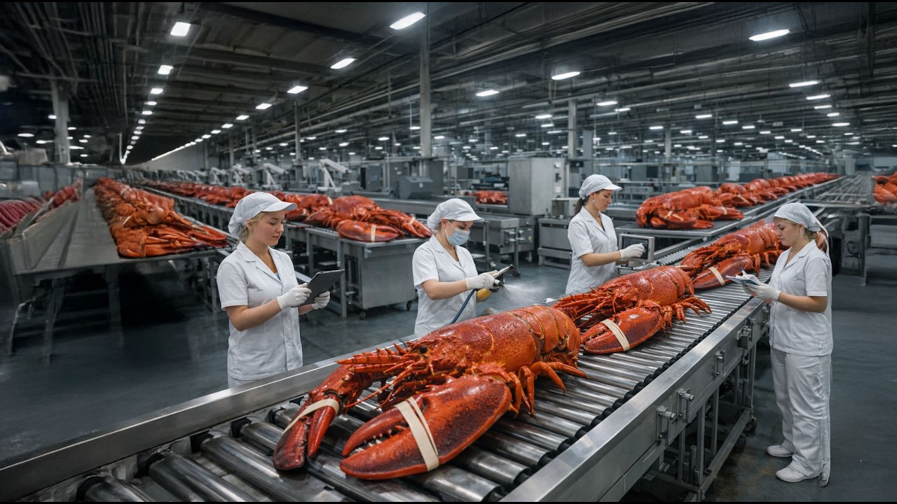 Inside a Giant Lobster Factory – How Premium Lobster Tails Are Processed & Frozen