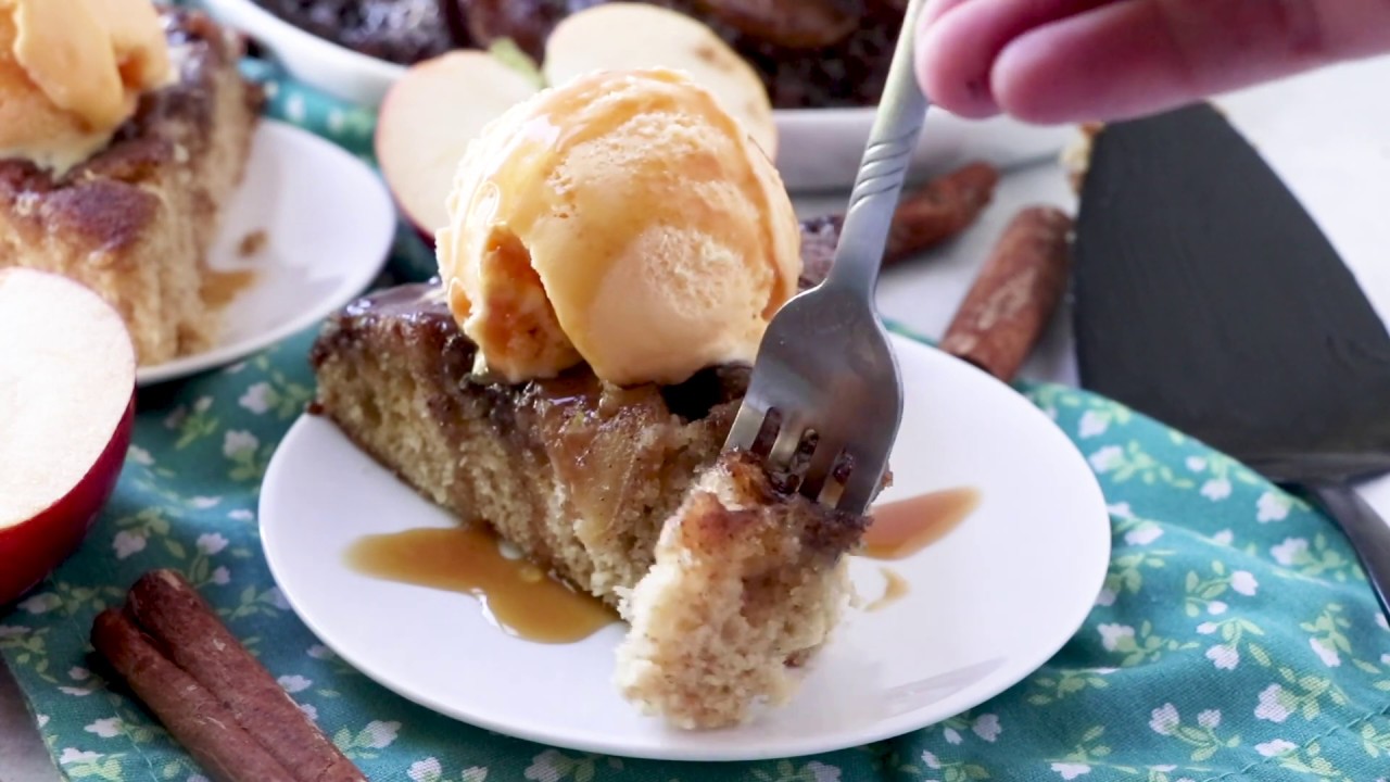 Caramel Apple Upside Down Skillet Cake