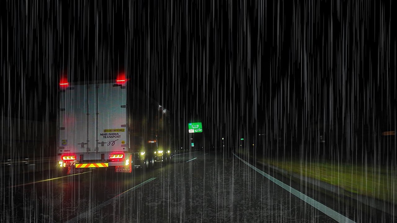 ☔️Midnight Highway Rain Drive💤 for Sleep(Real Footage, Not AI)