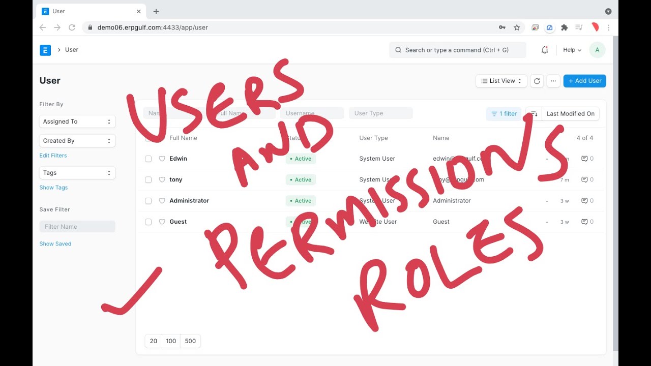Ch-10 - ERPNext - User, Roles and permissions - Training for Accountants & business owners - ERPGulf