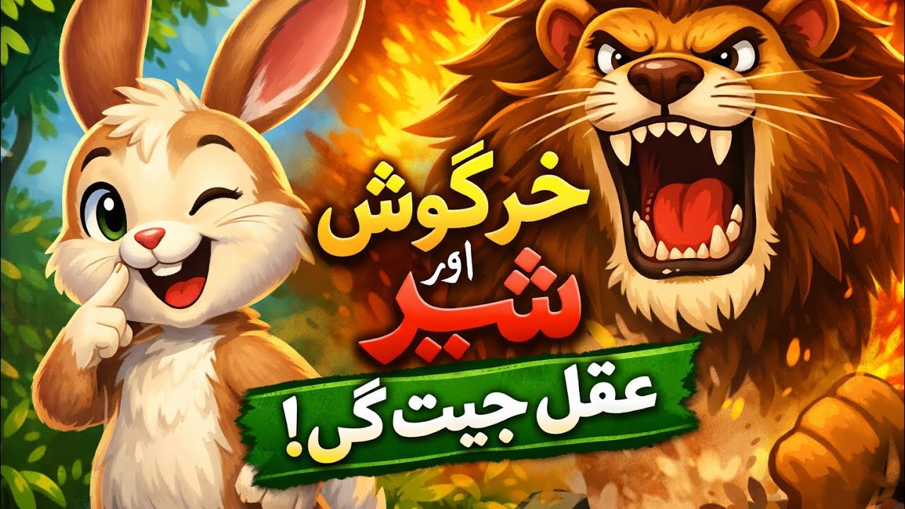 خرگوش اور شیر | عقل طاقت سے جیت گئی | سبق آموز کہانی