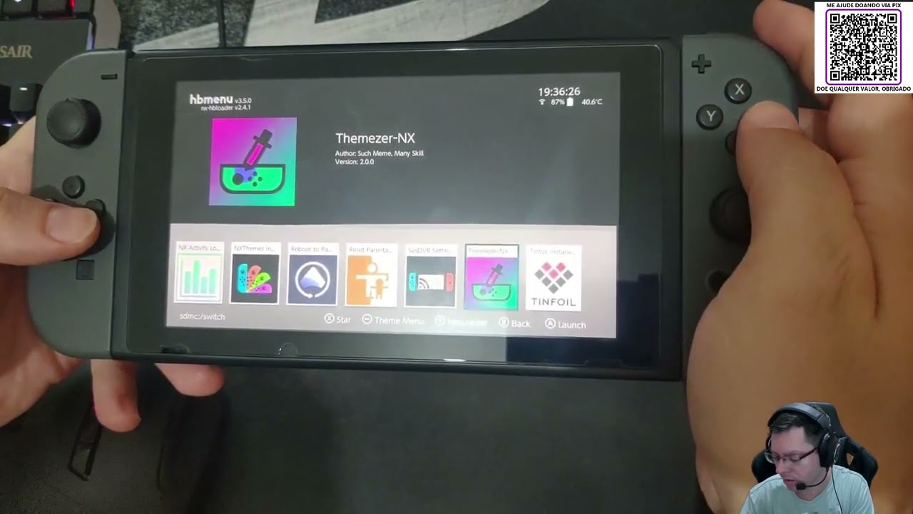 Como Instalar Temas e Voltar Ao Tema Original do Nintendo Switch V2 Desbloqueado por Modchip Hwfly.