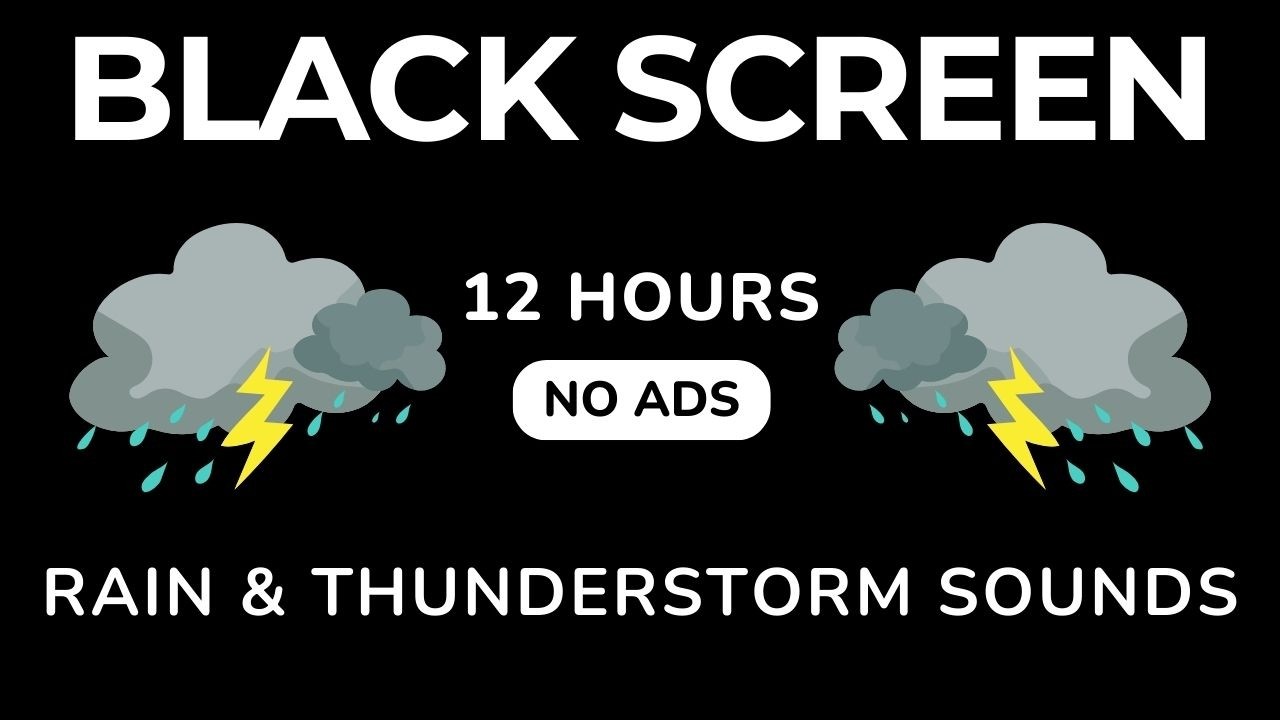 Heavy Rain & Distant Thunder Rumbles - Quiet Sleep Tonight Stop Insomnia | Black Screen