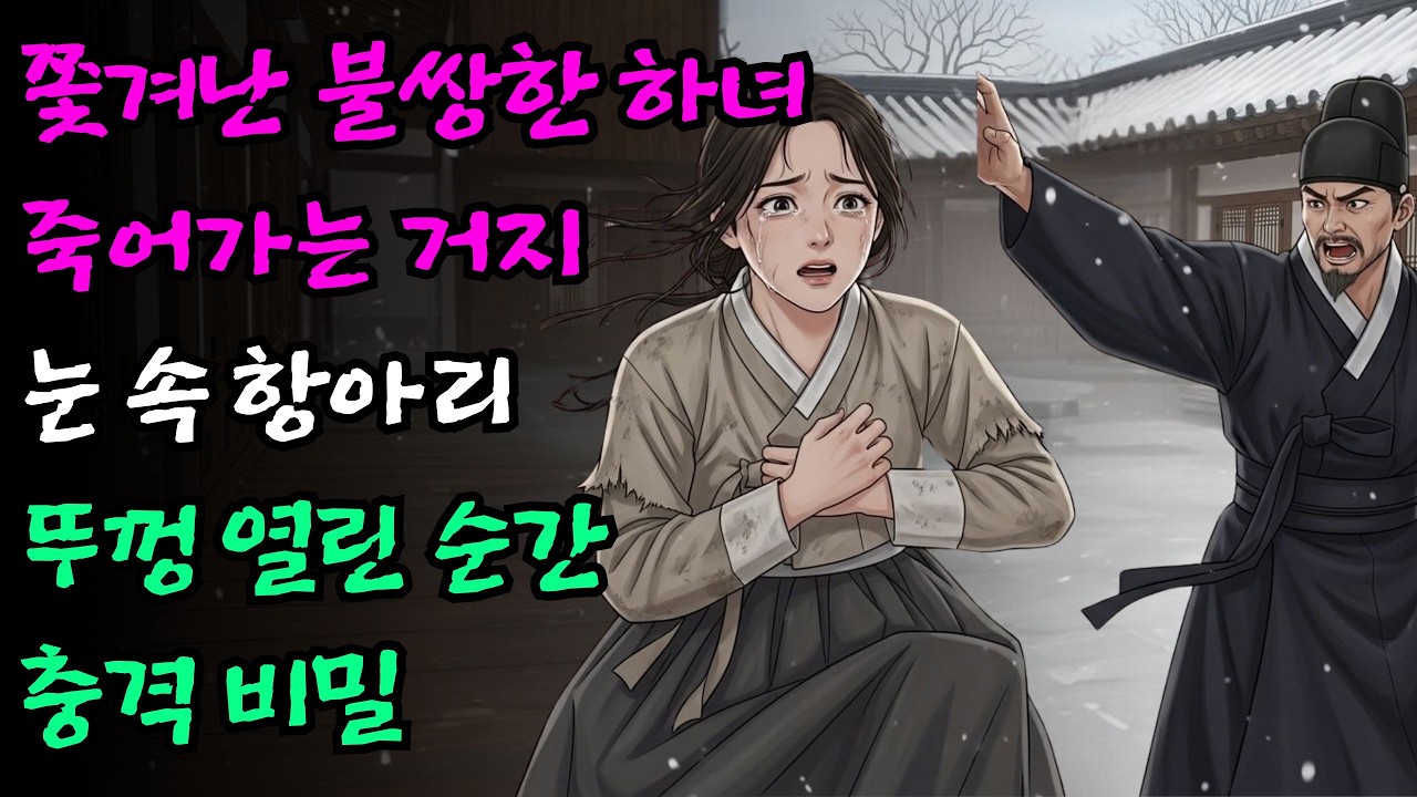 한겨울 다 죽어가는 거지와 함께 쫓겨난 불쌍한 하녀, 그들이 묻어둔 항아리에서 쏟아진 엄청난 비밀은? | 야담 | 민담