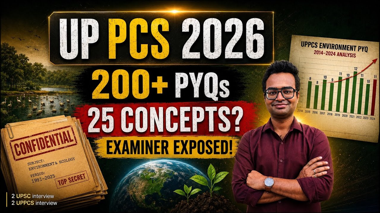 UPPCS Environment PYQ Analysis (1991&ndash;2025) | 25 Concepts = 200+ Questions | Prelims 2026