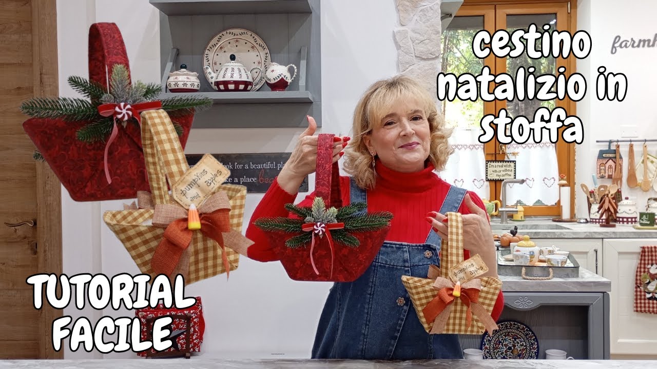 Cestino natalizio in stoffa - TUTORIAL FACILE