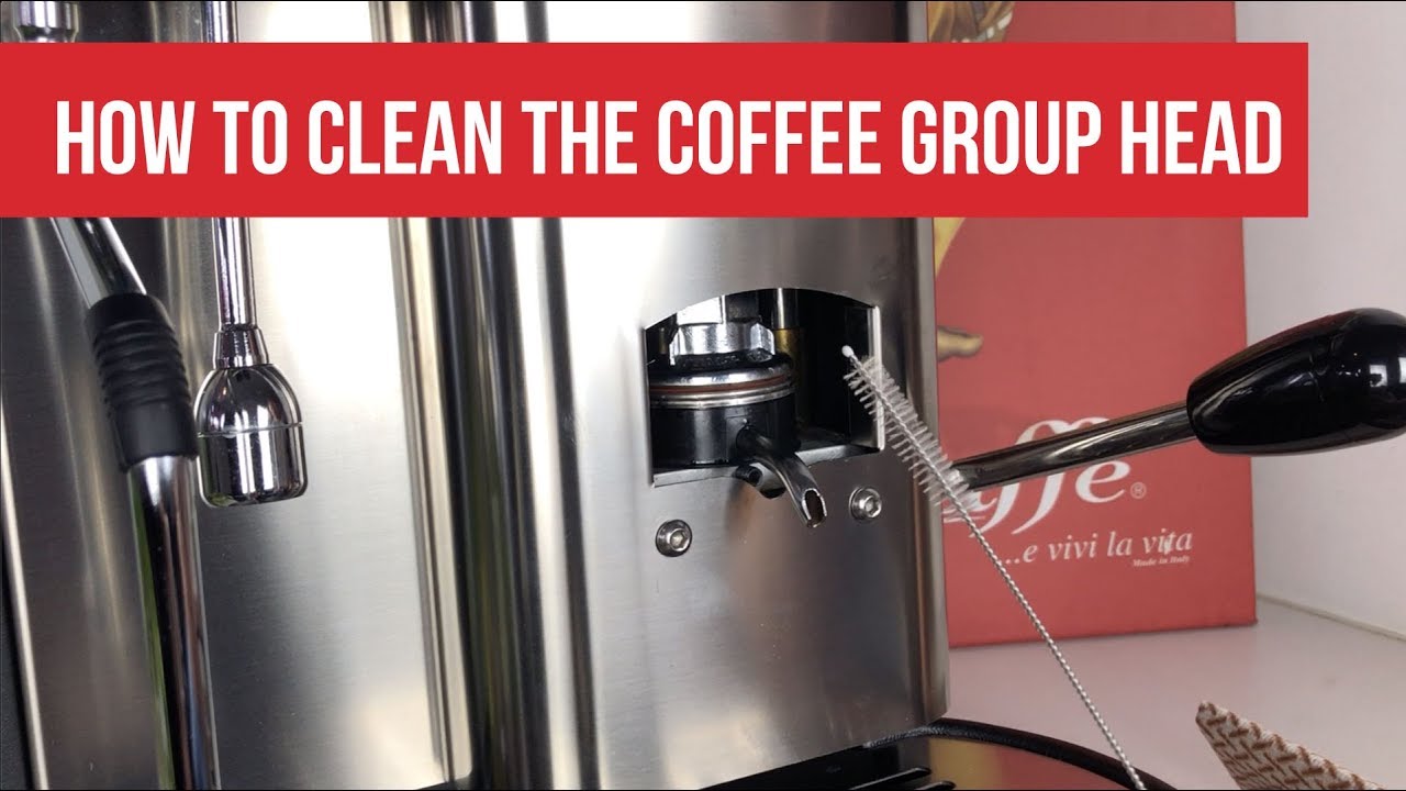 Cleaning the coffee group head