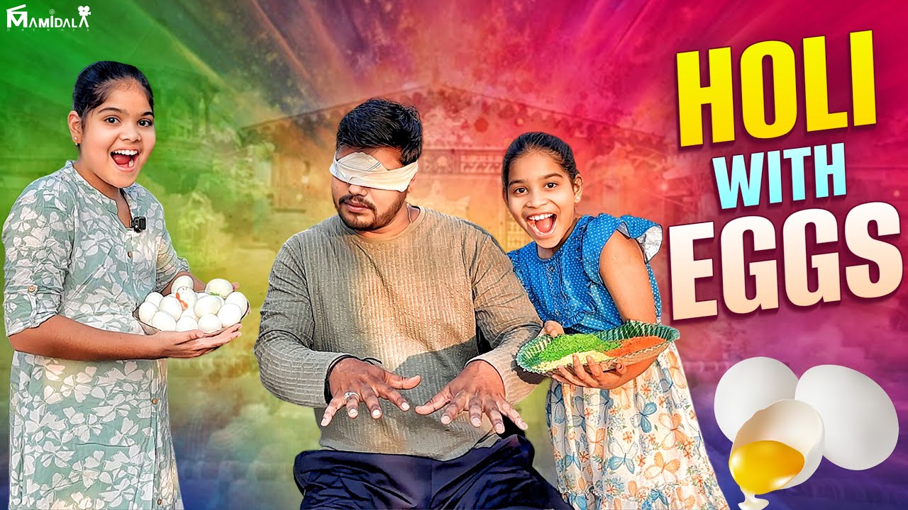 Holi with eggs || holi funny video || comedy video || village videos || holi with daddy 