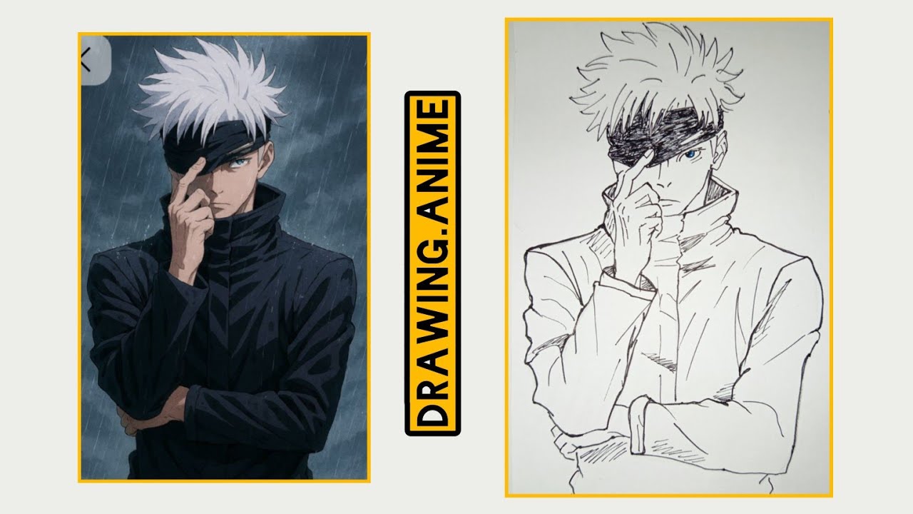 Drawing Gojo in Anime Jujutsukaizen ||Gojo ||Anime drawing||Satoru|| sketck ||easydrawing 