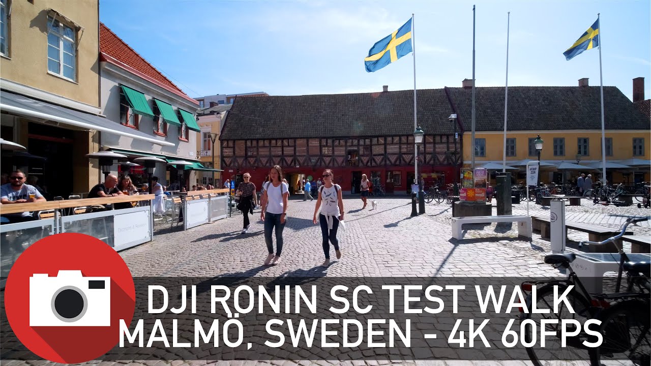 Walking in Malm&ouml;, Sweden - DJI Ronin SC Test Walk - 4K 60 FPS