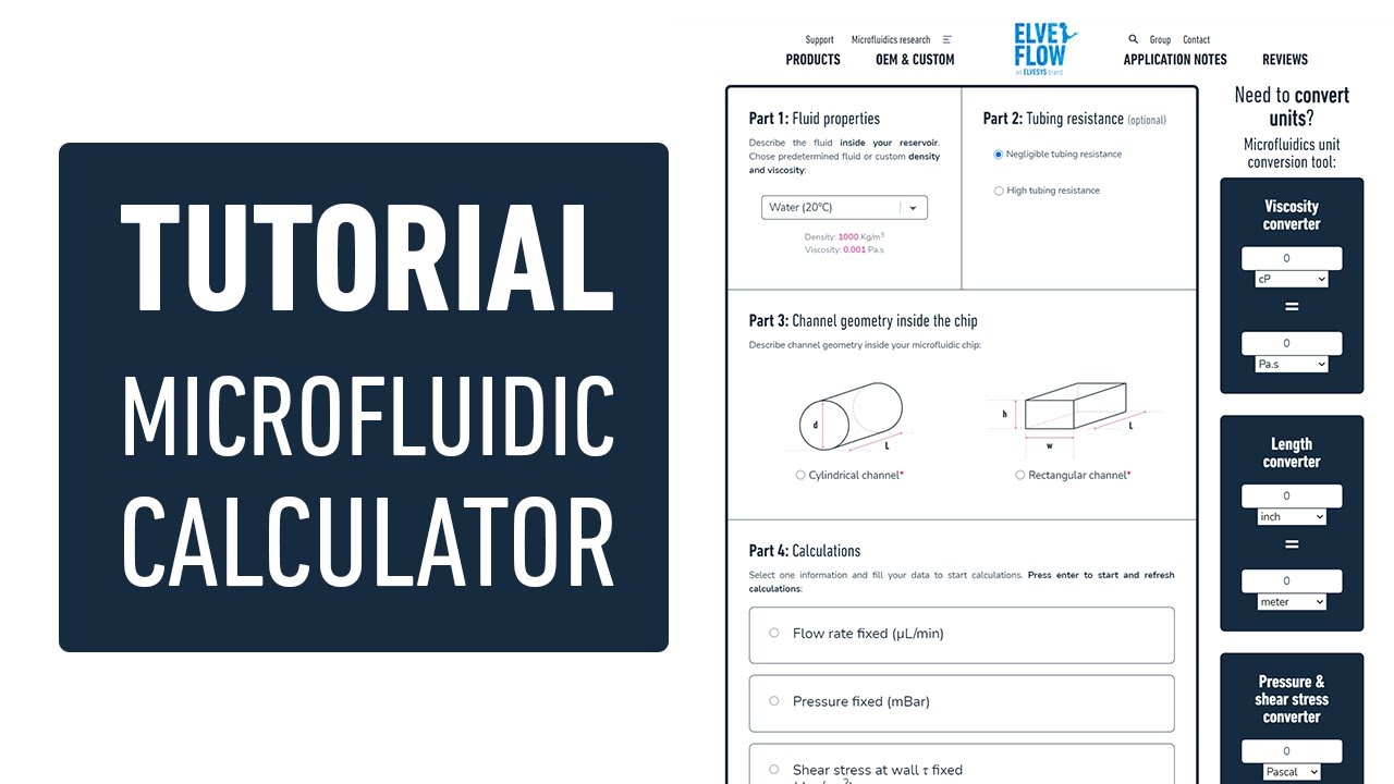 How to use the Elveflow Microfluidic Calculator? | Microfluidicists Tools
