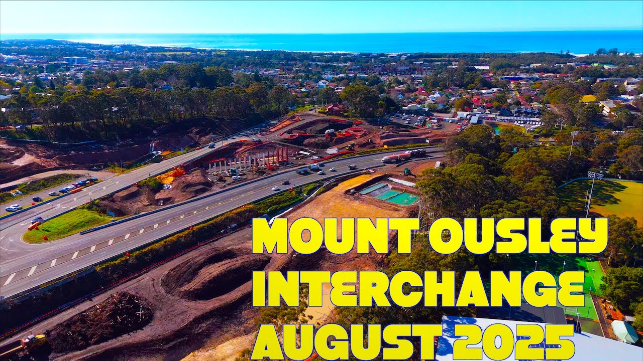 Mount Ousley Interchange construction update Wollongong south of Sydney Australia  August 2025