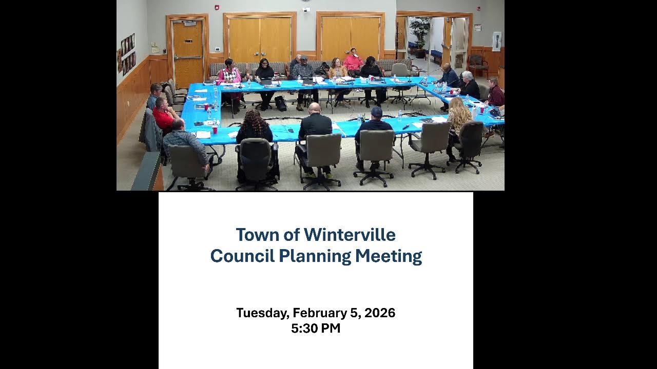 Winterville Town Council Planning Meeting - Part 2: Thursday, February 5th @ 5:30pm