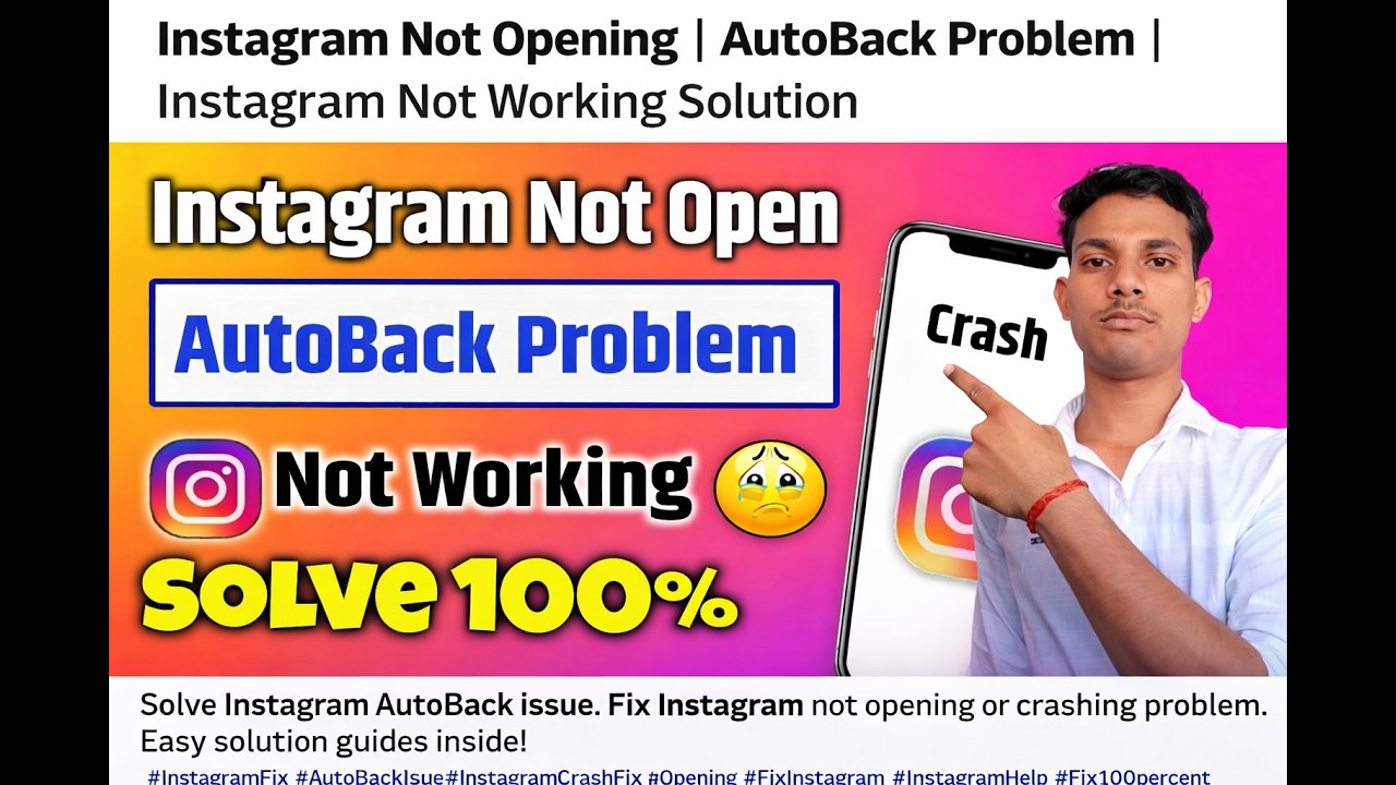 Instagram Not Opening Just 1 sec. Problem 😱 | Auto Back & Crash Fix (100% Working)
