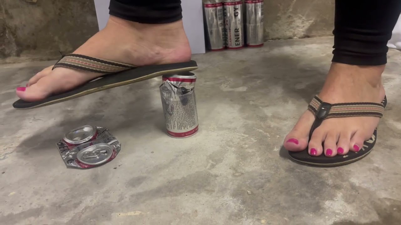 Crushing cans under my flip flops!