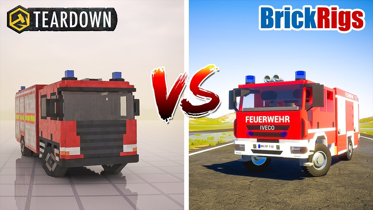 Teardown EUROPEAN FIRE TRUCK  vs Brick Rigs EUROPEAN FIRE TRUCK