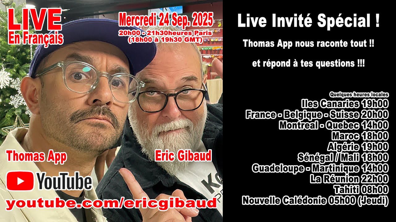 LIVE avec Thomas APP invité spécial - EN FRANÇAIS