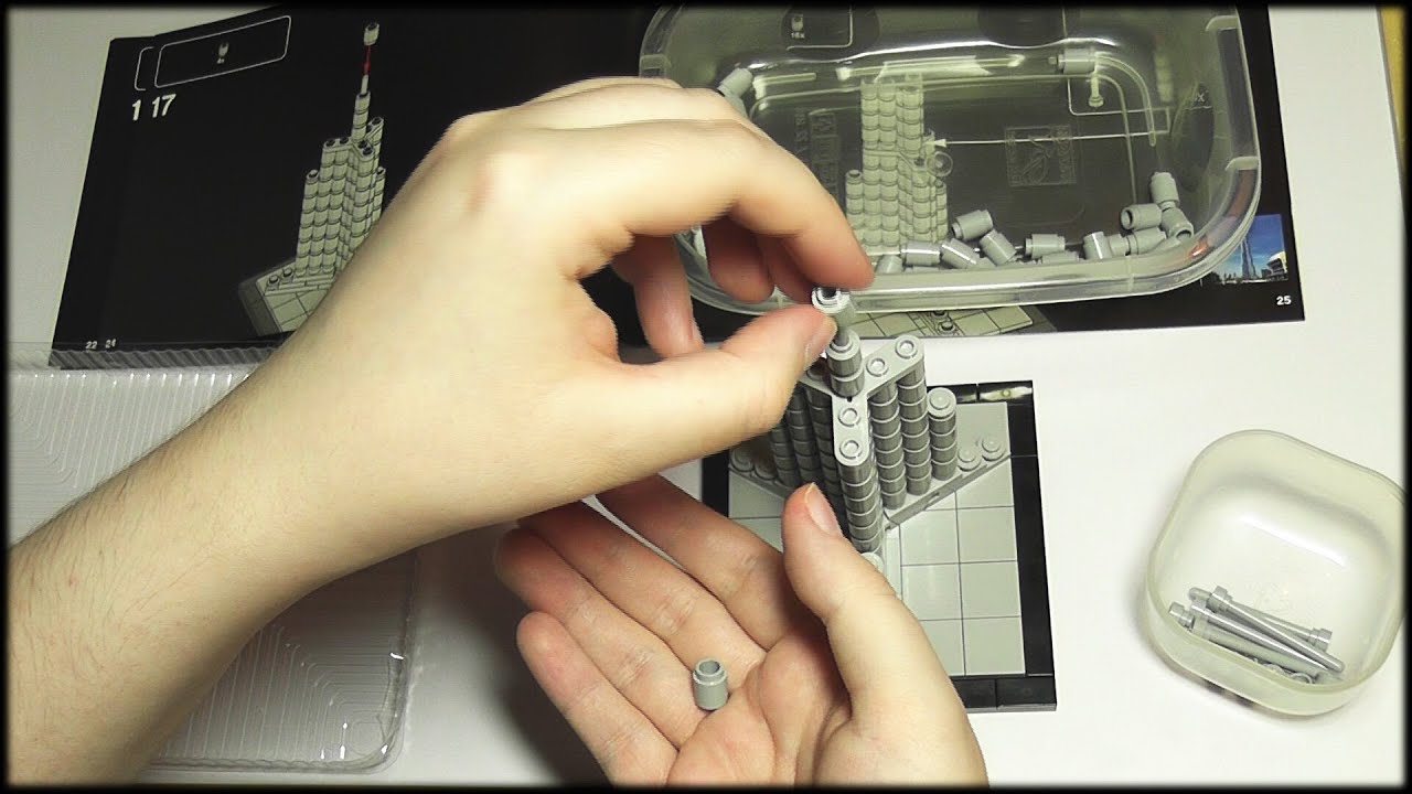 71. Building Lego Architecture: Burj Khalifa (without whisper) - SOUNDsculptures (ASMR)