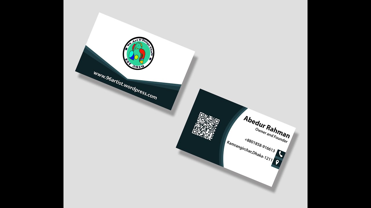 Illustrator Tutorial Design of Visiting Cards with Illustrator।96 Art and Design Club