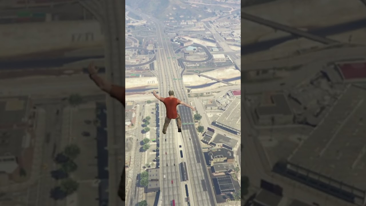 TREVOR'S ENTRY IN LOS SANTOS BY SKY #gta5 #youtubeshorts #gtaonline
