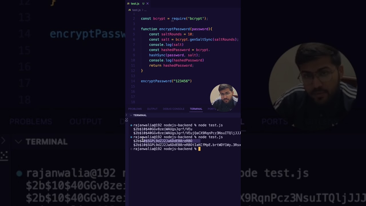 Encrypt Password in NodeJS